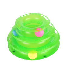 Load image into Gallery viewer, Funny Pet Toys Cat Crazy Ball Disk Interactive Amusement Plate Play Disc Trilaminar Turntable Two Layer Cat Toy Tower Track Disc