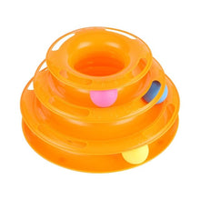Load image into Gallery viewer, Funny Pet Toys Cat Crazy Ball Disk Interactive Amusement Plate Play Disc Trilaminar Turntable Two Layer Cat Toy Tower Track Disc