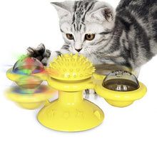 Load image into Gallery viewer, HiMISS Windmill Cat Toy Interactive Turntable Massage Brush for Pet Kitty Scratching Tickle