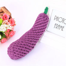 Load image into Gallery viewer, Dog Puppy Chew Toys Eggplant Shaped Braided Cotton Rope Knot Pet Molar Bites Toy Tooth Cleaning Tools Pet Supplies