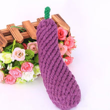 Load image into Gallery viewer, Dog Puppy Chew Toys Eggplant Shaped Braided Cotton Rope Knot Pet Molar Bites Toy Tooth Cleaning Tools Pet Supplies